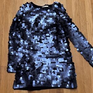 Zara Black and Blue Sequin Top